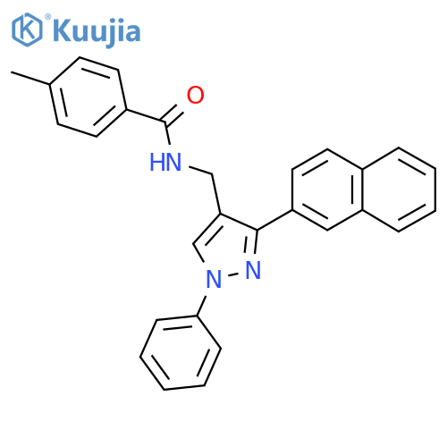 4-Methyl-N-{[3-(naphthalen-2-yl)-1-phenyl-1H-pyrazol-4-yl]methyl}benzamide structure
