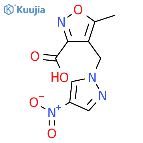 5-Methyl-4-(4-nitro-1H-pyrazol-1-yl)methylisoxazole-3-carboxylic Acid structure