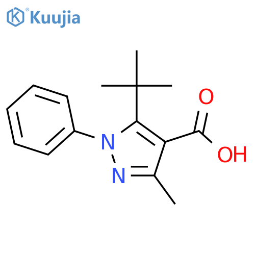 5-tert-Butyl-3-methyl-1-phenyl-1H-pyrazole-4-carboxylic acid structure