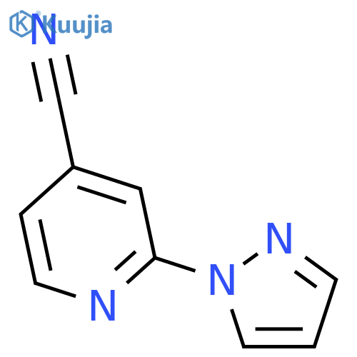 2-(1H-pyrazol-1-yl)pyridine-4-carbonitrile structure
