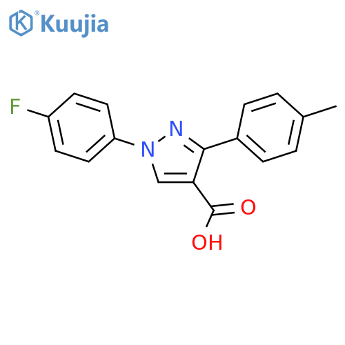 1-(4-fluorophenyl)-3-(4-methylphenyl)-1H-pyrazole-4-carboxylic acid structure