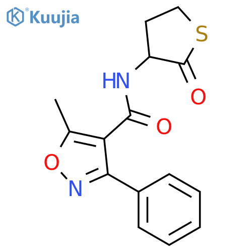 5-methyl-N-(2-oxotetrahydrothien-3-yl)-3-phenylisoxazole-4-carboxamide structure