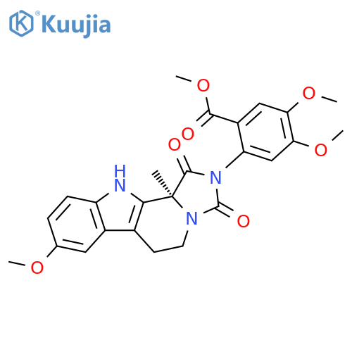 methyl 2-[(11bS)-8-methoxy-11b-methyl-1,3-dioxo-5,6,11,11b-tetrahydro-1H-imidazo[1,5:1,2]pyrido[3,4-b]indol-2(3H)-yl]-4,5-dimethoxybenzoate structure