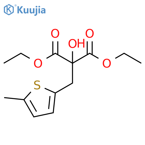 Propanedioic acid, hydroxy[(5-methyl-2-thienyl)methyl]-, diethyl ester structure