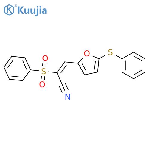 2-Propenenitrile, 2-(phenylsulfonyl)-3-[5-(phenylthio)-2-furanyl]- structure
