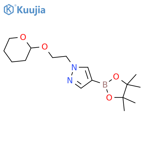 1-[2-(Oxan-2-yloxy)ethyl]-4-(tetramethyl-1,3,2-dioxaborolan-2-yl)-1H-pyrazole structure