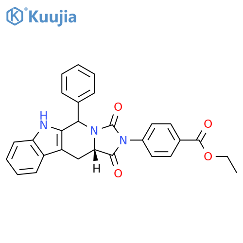 ethyl 4-((11aS)-1,3-dioxo-5-phenyl-11,11a-dihydro-1H-imidazo[1',5':1,6]pyrido[3,4-b]indol-2(3H,5H,6H)-yl)benzoate structure