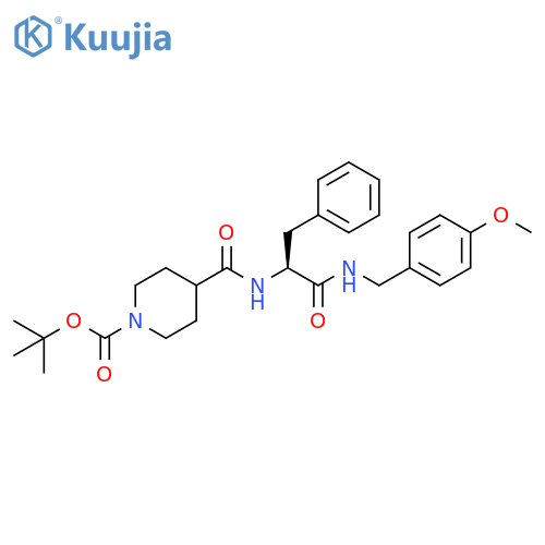 (S)-tert-butyl 4-((1-((4-methoxybenzyl)amino)-1-oxo-3-phenylpropan-2-yl)carbamoyl)piperidine-1-carboxylate structure
