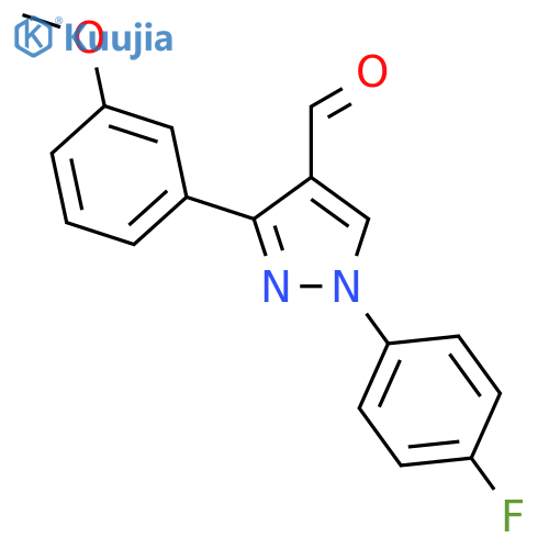 1-(4-fluorophenyl)-3-(3-methoxyphenyl)-1H-pyrazole-4-carbaldehyde structure