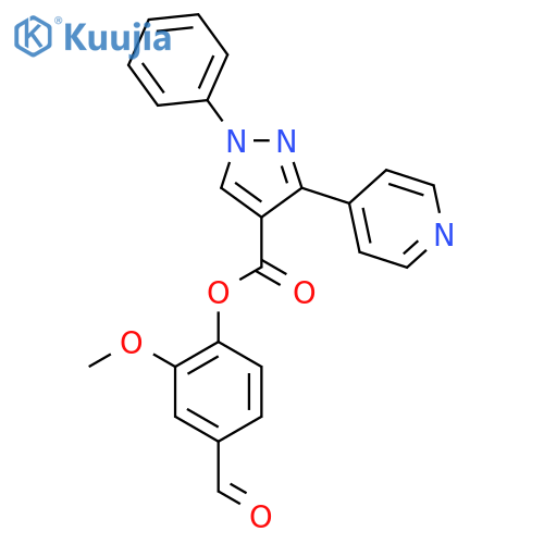 (4-Formyl-2-methoxyphenyl) 1-phenyl-3-pyridin-4-ylpyrazole-4-carboxylate structure
