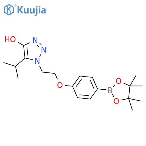 4-(2-(4-Hydroxyisopropyl-1,2,3-triazol-1-yl)ethoxy)phenylboronic acid pinacol ester structure