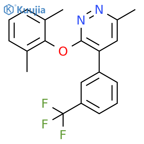 Pyridazine, 3-(2,6-dimethylphenoxy)-6-methyl-4-[3-(trifluoromethyl)phenyl]- structure