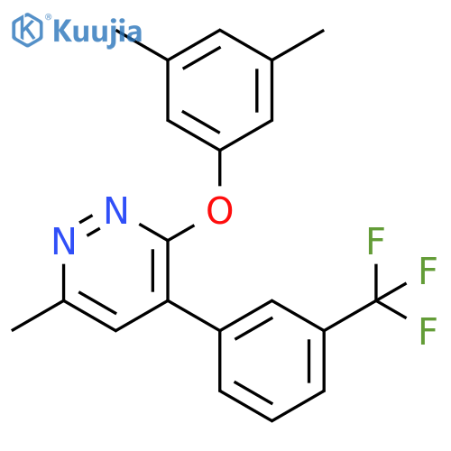 Pyridazine, 3-(3,5-dimethylphenoxy)-6-methyl-4-[3-(trifluoromethyl)phenyl]- structure