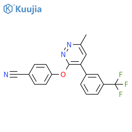 Benzonitrile, 4-[[6-methyl-4-[3-(trifluoromethyl)phenyl]-3-pyridazinyl]oxy]- structure