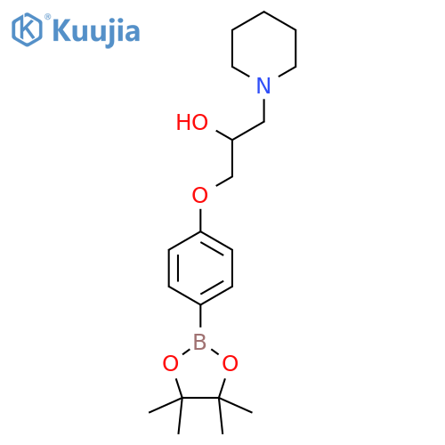 4-(2-Hydroxy-3-(piperidin-1-yl)propoxy)phenylboronic acid, pinacol ester structure
