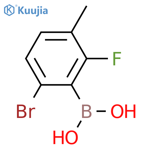 2-bromo-5-methyl-6-fluorophenylboronic acid structure