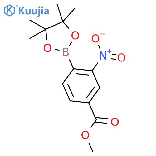 4-Methoxycarbonyl-2-nitrophenylboronic acid, pinacol ester structure