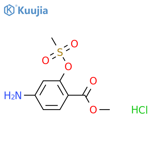 Benzoic acid, 4-amino-2-[(methylsulfonyl)oxy]-, methyl ester, hydrochloride (1:1) structure