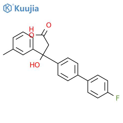 [1,1'-Biphenyl]-4-propanoicacid, 4'-fluoro-b-hydroxy-b-(3-methylphenyl)-, (+)- structure