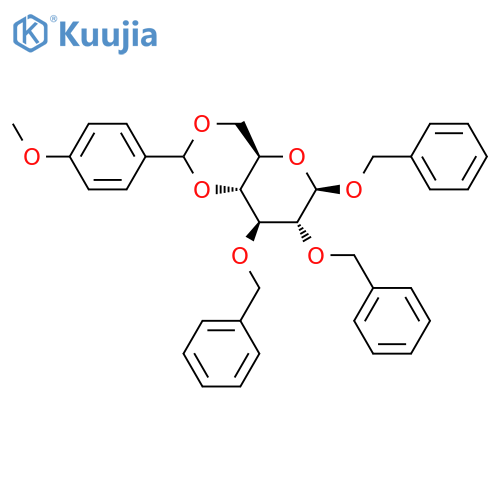 1,2,3-Tri-O-benzyl-4,6-O-(4-methoxybenzylidene)-b-D-glucopyranose structure