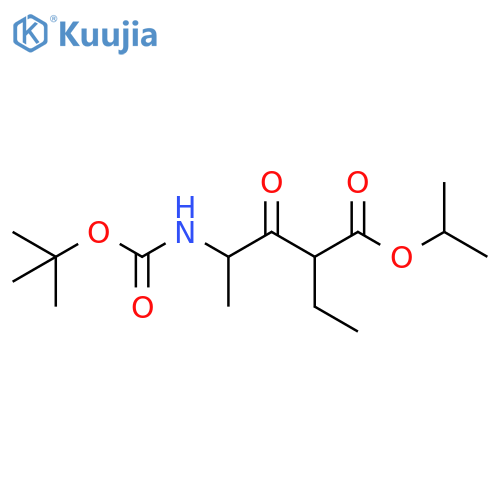 isopropyl 4-[(tert-butoxycarbonyl)amino]-2-ethyl-3-oxopentanoate structure