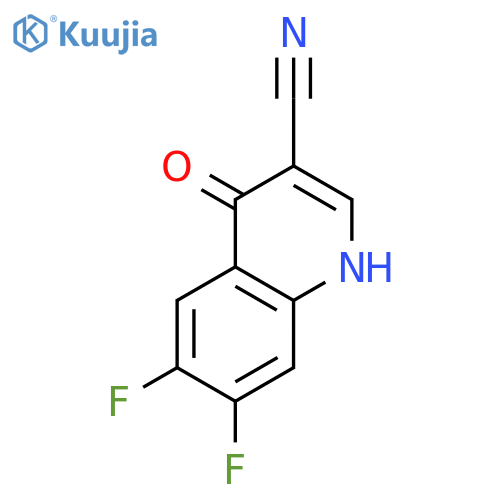 6,7-difluoro-4-oxo-1,4-dihydroquinoline-3-carbonitrile structure