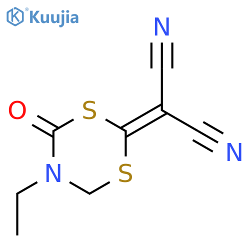 Propanedinitrile, (5-ethyldihydro-4-oxo-4H-1,3,5-dithiazin-2-ylidene)- structure