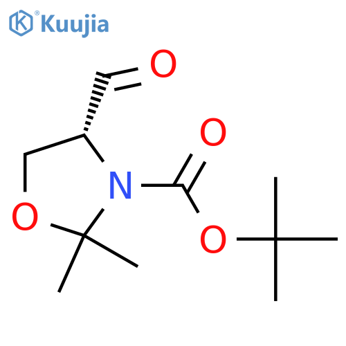 tert-butyl (4R)-4-formyl-2,2-dimethyl-1,3-oxazolidine-3-carboxylate structure