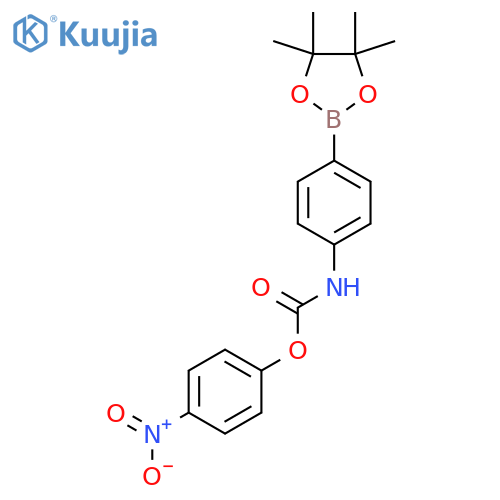 4-(4,4,5,5-Tetramethyl-1,3,2dioxaborolan-2-yl)-phenyl-carbamic acid 4-nitrophenyl ester structure