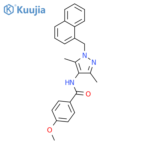 <br>N-(3,5-Dimethyl-1-naphthalen-1-ylmethyl-1H-pyrazol-4-yl)-4-methoxy-benzamid e structure