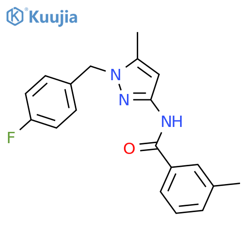 N-[1-(4-fluorobenzyl)-5-methyl-1H-pyrazol-3-yl]-3-methylbenzamide structure