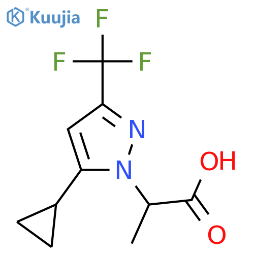 2-5-cyclopropyl-3-(trifluoromethyl)-1H-pyrazol-1-ylpropanoic acid structure
