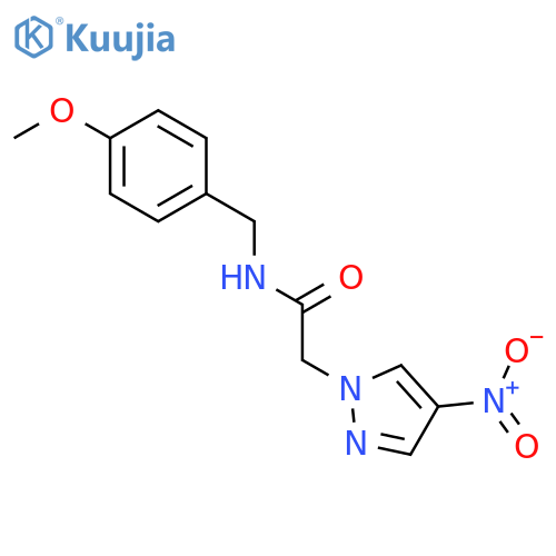 2-{4-nitro-1H-pyrazol-1-yl}-N-(4-methoxybenzyl)acetamide structure