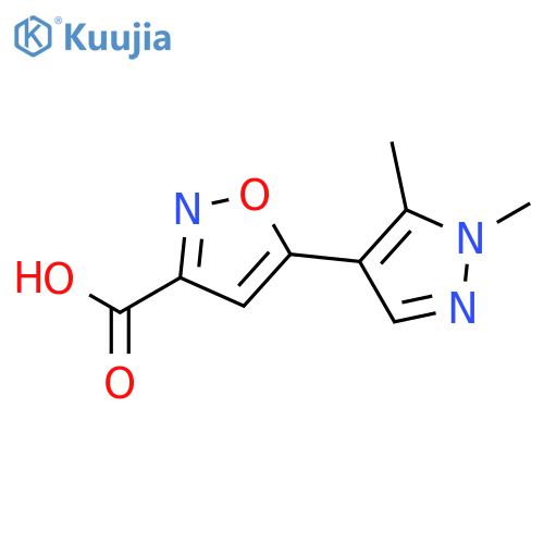 5-(1,5-Dimethyl-1H-pyrazol-4-yl)isoxazole-3-carboxylic acid structure