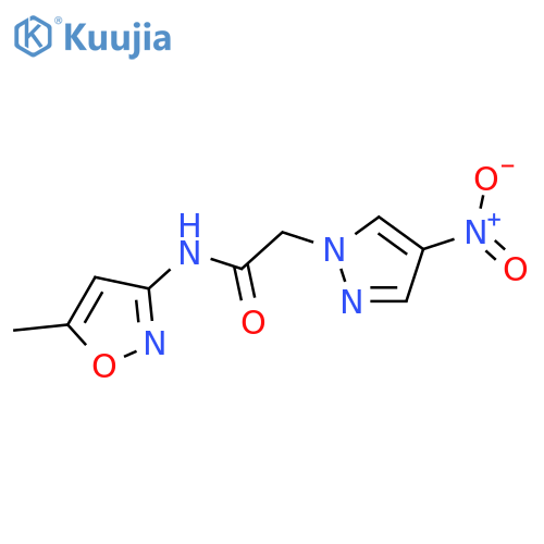 2-{4-nitro-1H-pyrazol-1-yl}-N-(5-methyl-3-isoxazolyl)acetamide structure