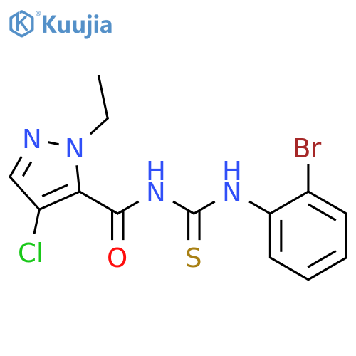 <br>N-{[(2-bromophenyl)amino]carbonothioyl}-4-chloro-1-ethyl-1H-pyrazole-5-carb oxamide structure