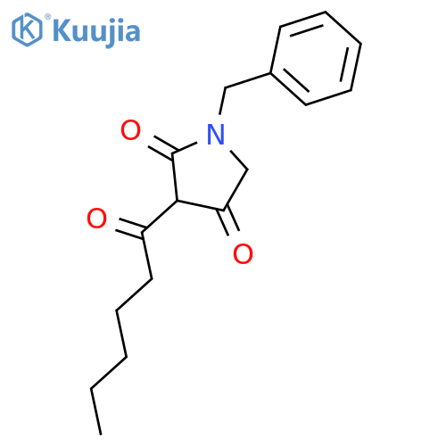 2,4-PYRROLIDINEDIONE, 3-(1-OXOHEXYL)-1-(PHENYLMETHYL)- structure