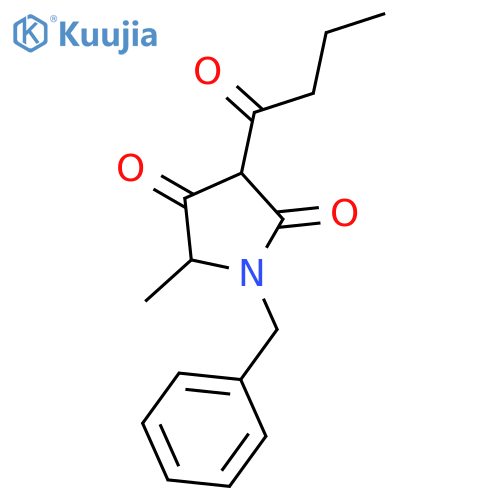 2,4-Pyrrolidinedione, 5-methyl-3-(1-oxobutyl)-1-(phenylmethyl)- structure
