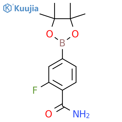 2-Fluoro-4-(4,4,5,5-tetramethyl-1,3,2-dioxaborolan-2-yl)benzamide structure
