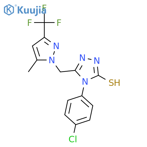 <br>4-(4-Chloro-phenyl)-5-(5-methyl-3-trifluoromethyl-pyrazol-1-ylmethyl)-4H-[1 ,2,4]triazole-3-thiol structure