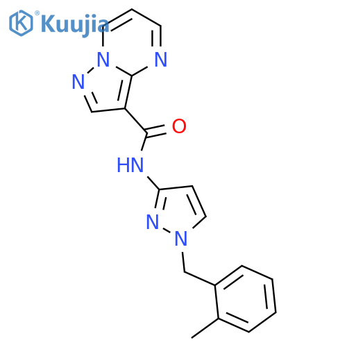 <br>N-[1-(2-methylbenzyl)-1H-pyrazol-3-yl]pyrazolo[1,5-a]pyrimidine-3-carboxami de structure