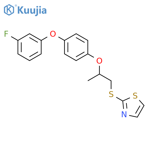 Thiazole, 2-[[2-[4-(3-fluorophenoxy)phenoxy]propyl]thio]- structure