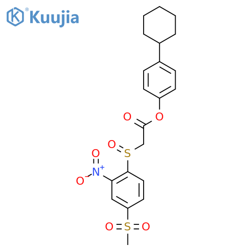 4-cyclohexylphenyl 2-(4-methanesulfonyl-2-nitrobenzenesulfinyl)acetate structure