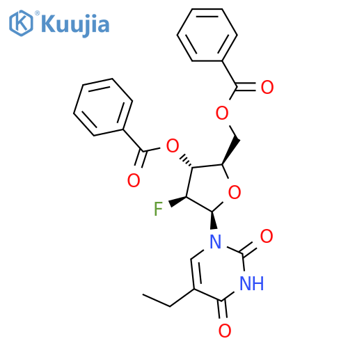 3’,5’-Di-O-benzoyl-2’-deoxy-2’-fluoro-5-ethyl-arabinouridine structure