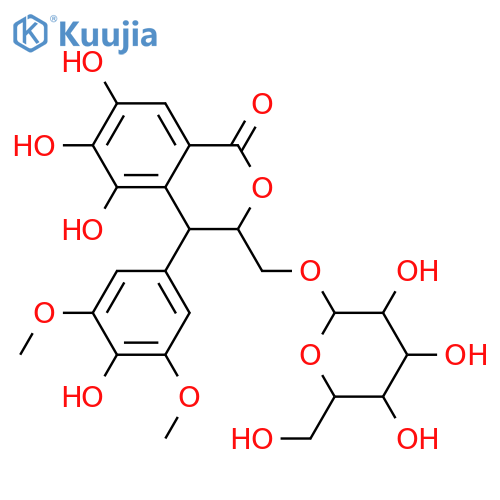 3,4-Dihydro-5,6,7-trihydroxy-3-(hydroxymethyl)-4-(3,4,5-trihydroxyphenyl)-1H-2-benzopyran-1-one; (3S,4S)-form, 3',5'-Di-Me ether, 1''-O-β-D-glucopyranoside structure