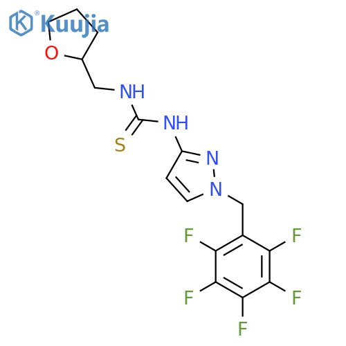 <br>1-(1-Pentafluorophenylmethyl-1H-pyrazol-3-yl)-3-(tetrahydro-furan-2-ylmethy l)-thiourea structure