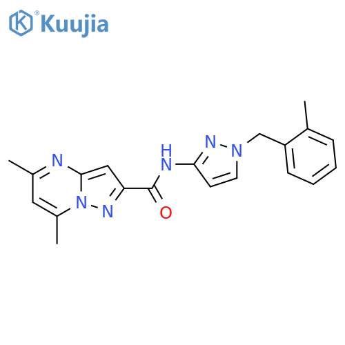 <br>5,7-Dimethyl-pyrazolo[1,5-a]pyrimidine-2-carboxylic acid [1-(2-methyl-benzy l)-1H-pyrazol-3-yl]-amide structure