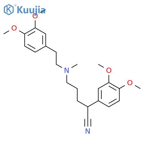 2-(3,4-Dimethoxyphenyl)-5-{2-(3,4-dimethoxyphenyl)-ethylmethyl-amino}-pentanenitrile structure