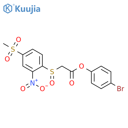4-bromophenyl 2-(4-methanesulfonyl-2-nitrobenzenesulfinyl)acetate structure