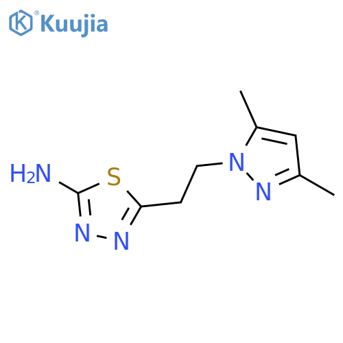 5-2-(3,5-Dimethyl-pyrazol-1-yl)ethyl-1,3,4-thiadiazol-2-ylamine structure